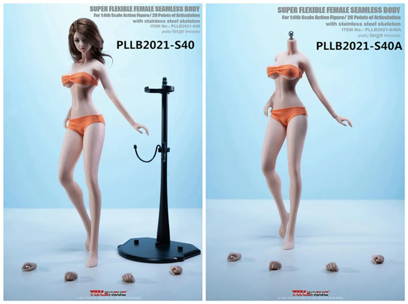 

TBLeague Phicen женское бесшовное тело S41A S40APLLB2021-S40 S41 1/6 супер-гибкие 12 "высокие стройные девушки бледная большая грудь куклы