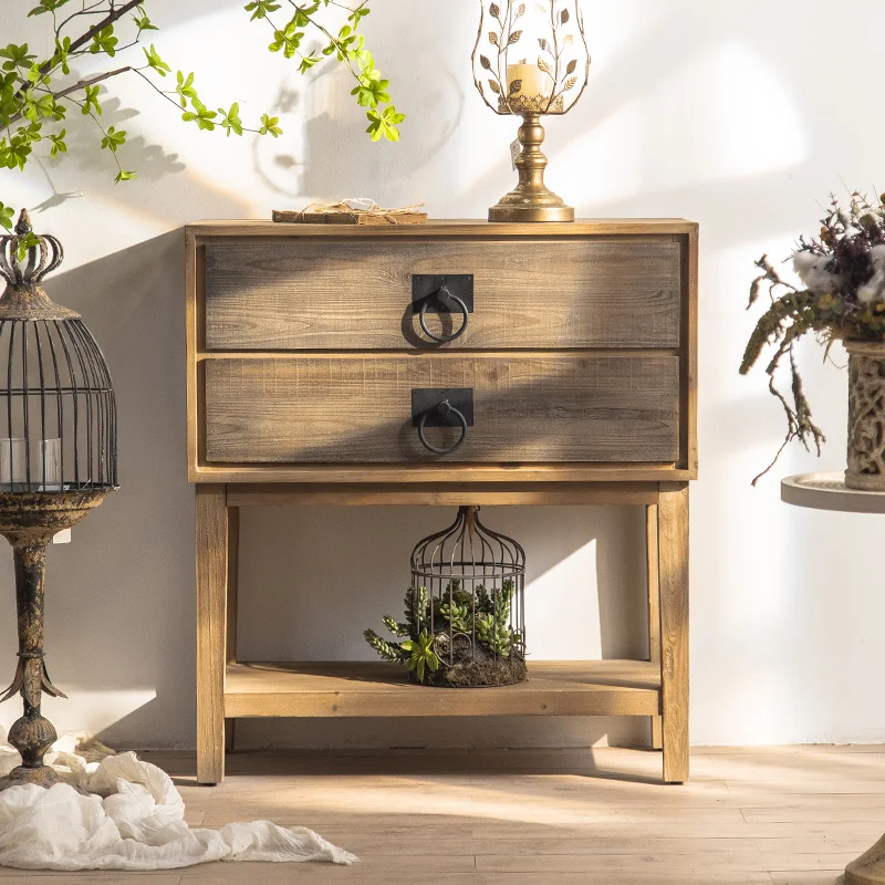 

porch cabinet, chest cabinet, bedroom door-to-door decoration, pastoral style, living room, household solid wood dining