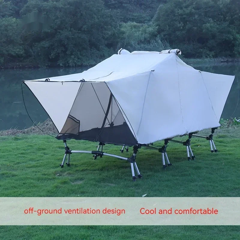 Extra Large Compact Pop Up Portable Folding Tent Outdoor Elevated All in One Camping Cot Tent 2 person Combo Set