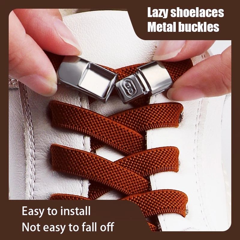 

Press Buckle Shoelaces No Tie Shoe Laces Without Ties Wide Flat Elastic Shoelace Sneakers Tennis Easy Use Laces Shoe Accessories