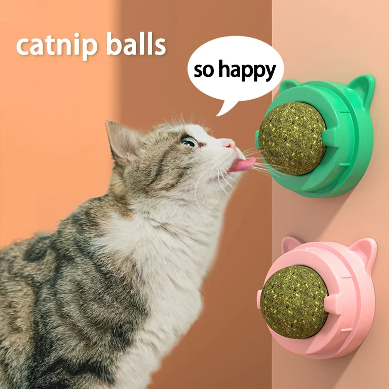 Catnip Cat Toys Pet Toys for Cats Kitten Candy Licking Snacks Mint Ball Wall Ball Clean Mouth Promote Digestion Cat Accessories