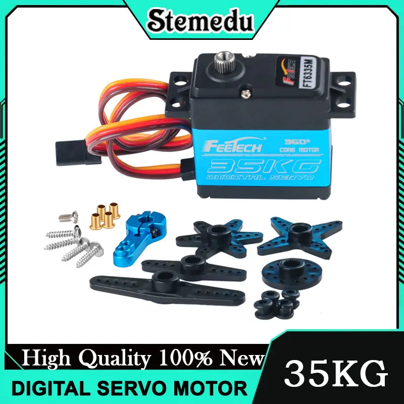 FT6335M 35kg Digital Servo 360° Magnetic Steel Gear 7.4V High Torque for RC Robot Car Plane Quadcopter Continuous Rotation