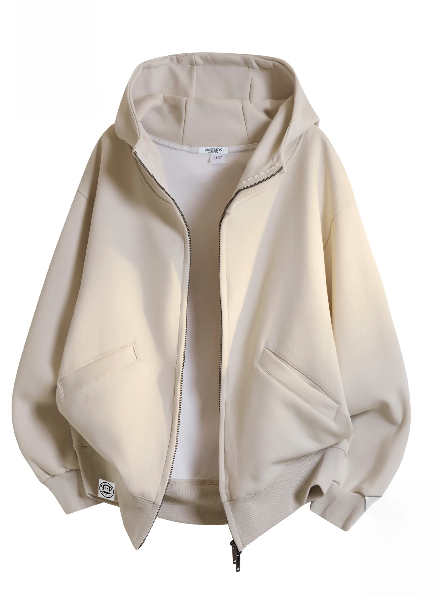 

Зимняя толстовка Paul Frank с капюшоном и длинными рукавами, мужская свободная повседневная куртка, удобная, из смеси хлопка и полиэстера, на молнии.