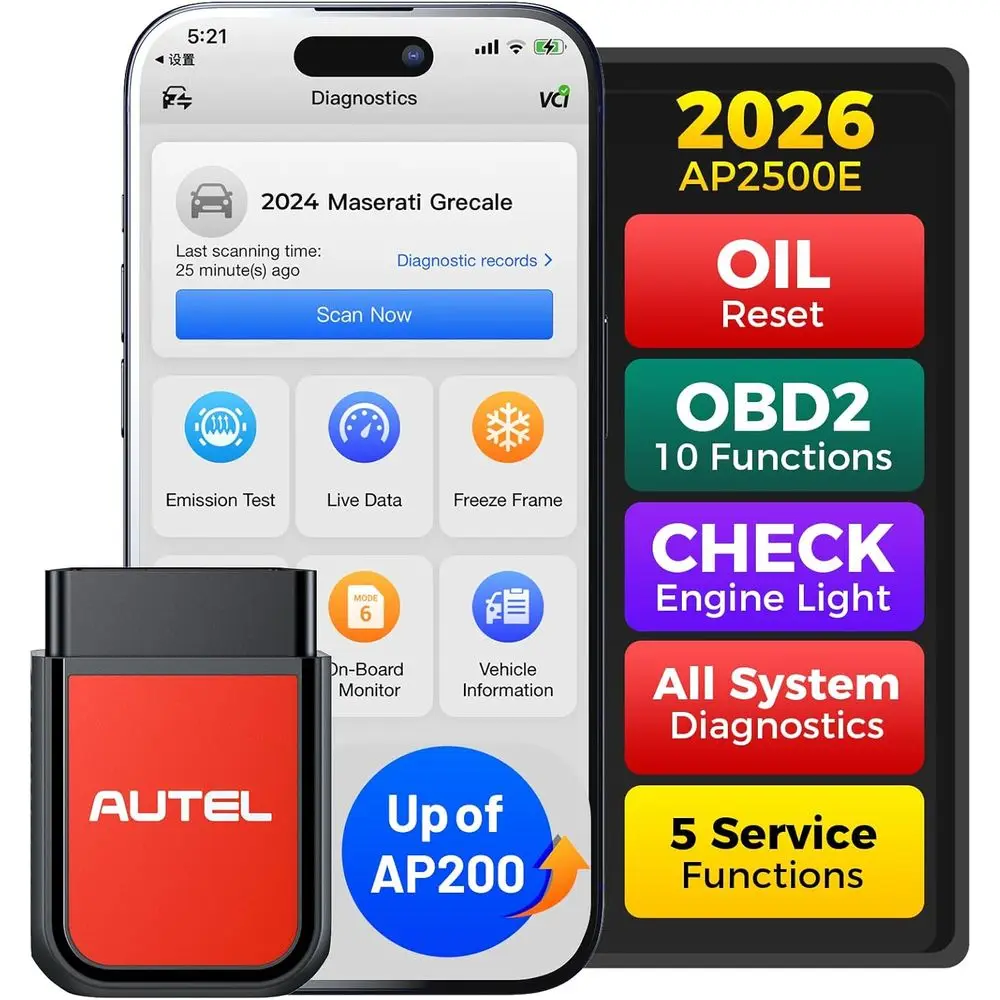 

Сканер OBD2 Bluetooth, обновленный до уровня OBDII, диагностический инструмент для всех систем, CAN D, 5 функций сброса, AutoVIN, проверка VIN