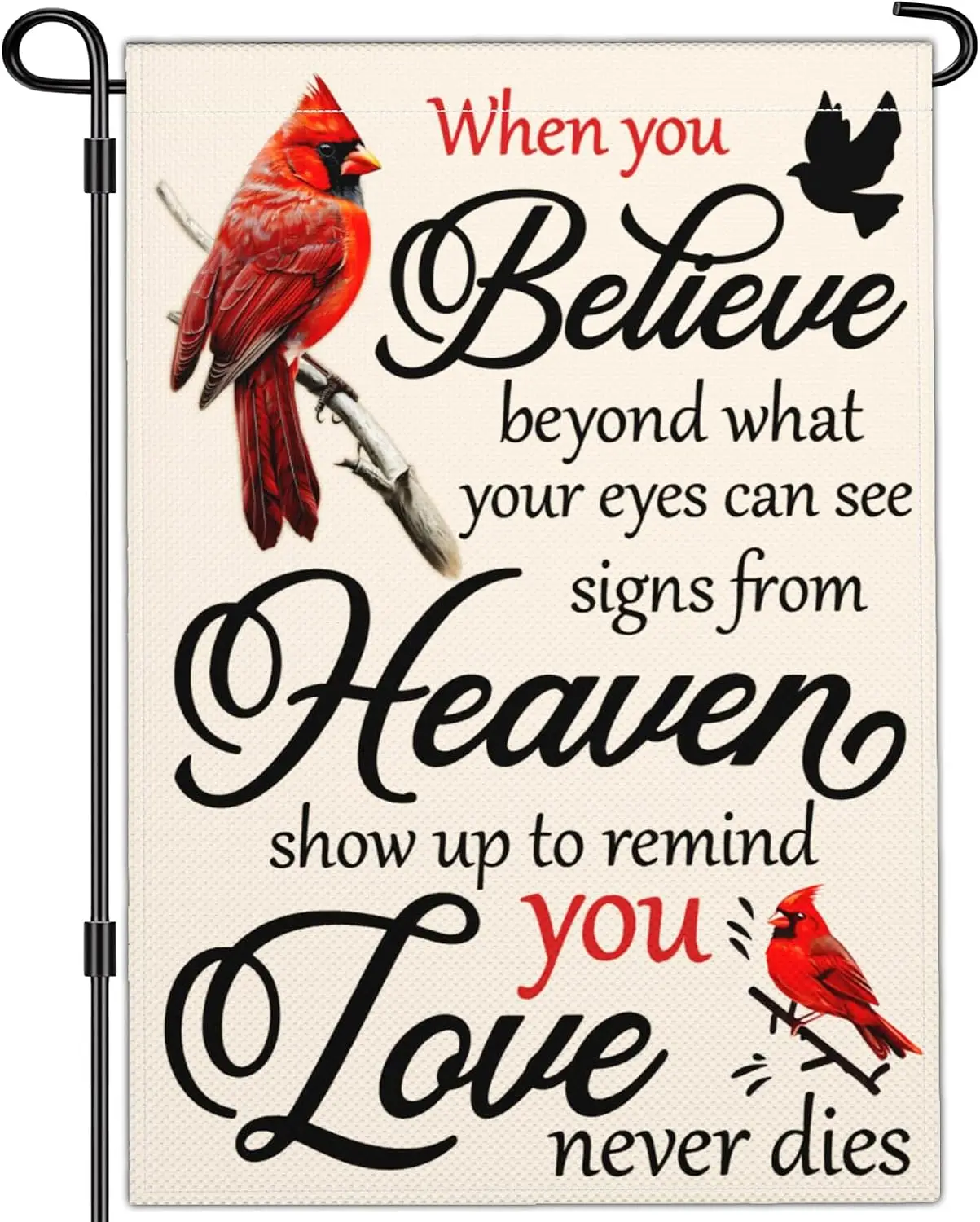 Cardinal Memorial Garden Flag Love Never Dies Memorial Day Yard Garden Flags for Outside 12x18 Double Sided Outdoor Cemetery uui
