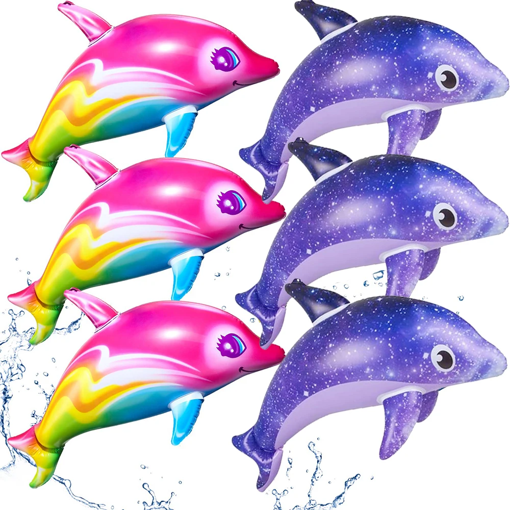Globos de delfines coloridos de 34 pulgadas, inflables, de PVC púrpura, para piscina de delfines, flotador de playa, recuerdo de cumpleaños para niños, decoración de fiesta acuática junto a la piscina