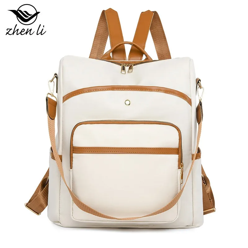 الجملة حقيبة ظهر نسائية عادية ذات سعة كبيرة بسيطة بلون حقيبة سفر مقاومة للماء للسيدات للاستخدام اليومي وفي الهواء الطلق #1