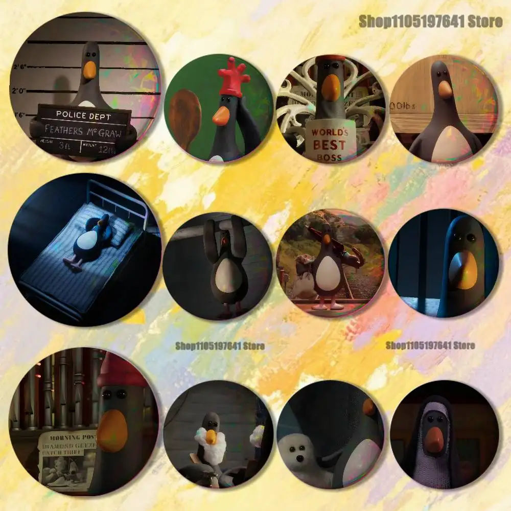 

F-Feathers M-McGrawS Badges Button Round Creative Pin Brooch Badge Bag Decor Accessories Fans Collect Friends Gifts