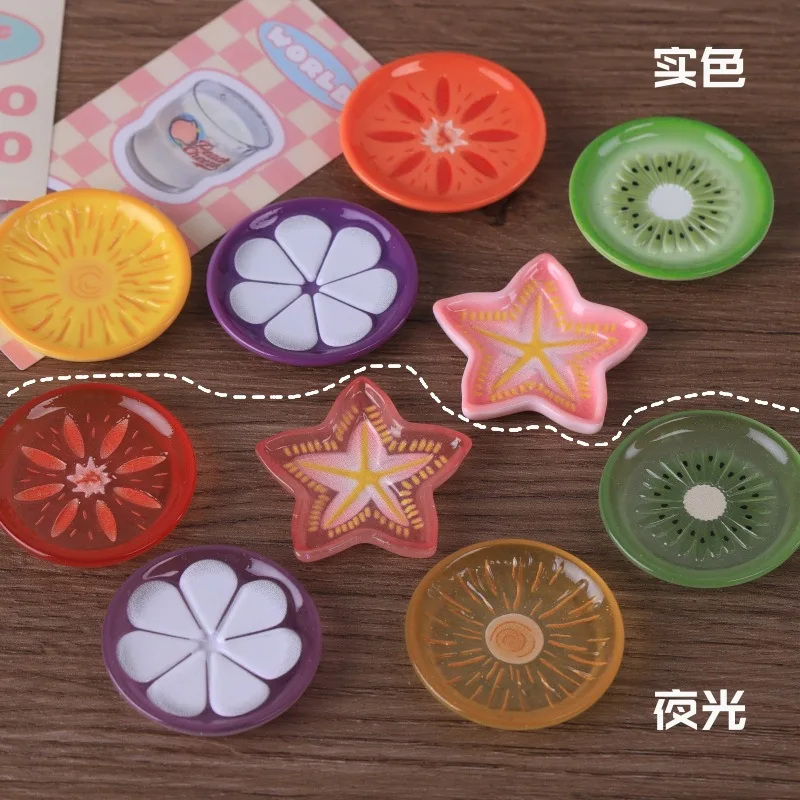5pcs Mini Fruit Plate Mangosteen Starfruit Tray Dollhouse Miniature Food DIY Resin Accessories Creative Decor Ornament Props