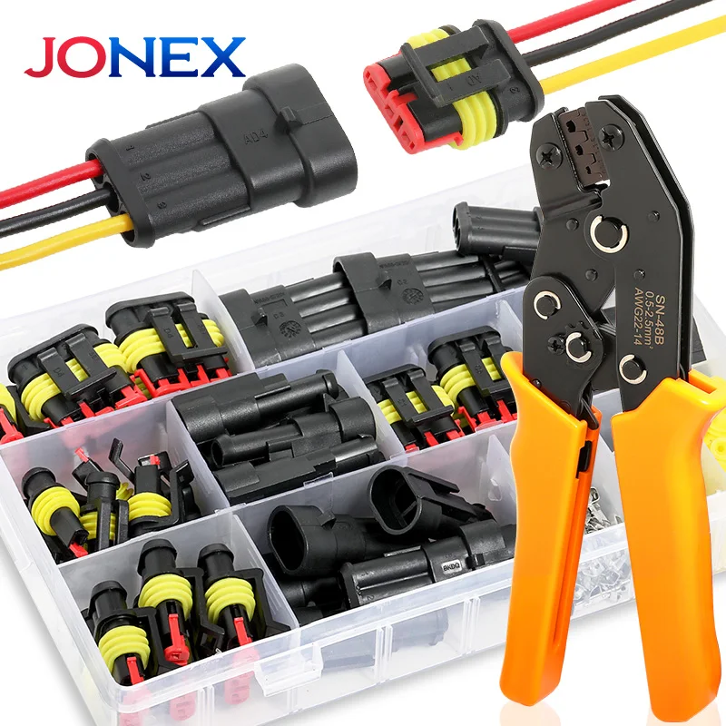 254/622PCS Car Waterproof Wire Connector 1/2/3/4Pin Electrical Terminals Boxed Cable Sealed Connection For Motorcycle Automotive