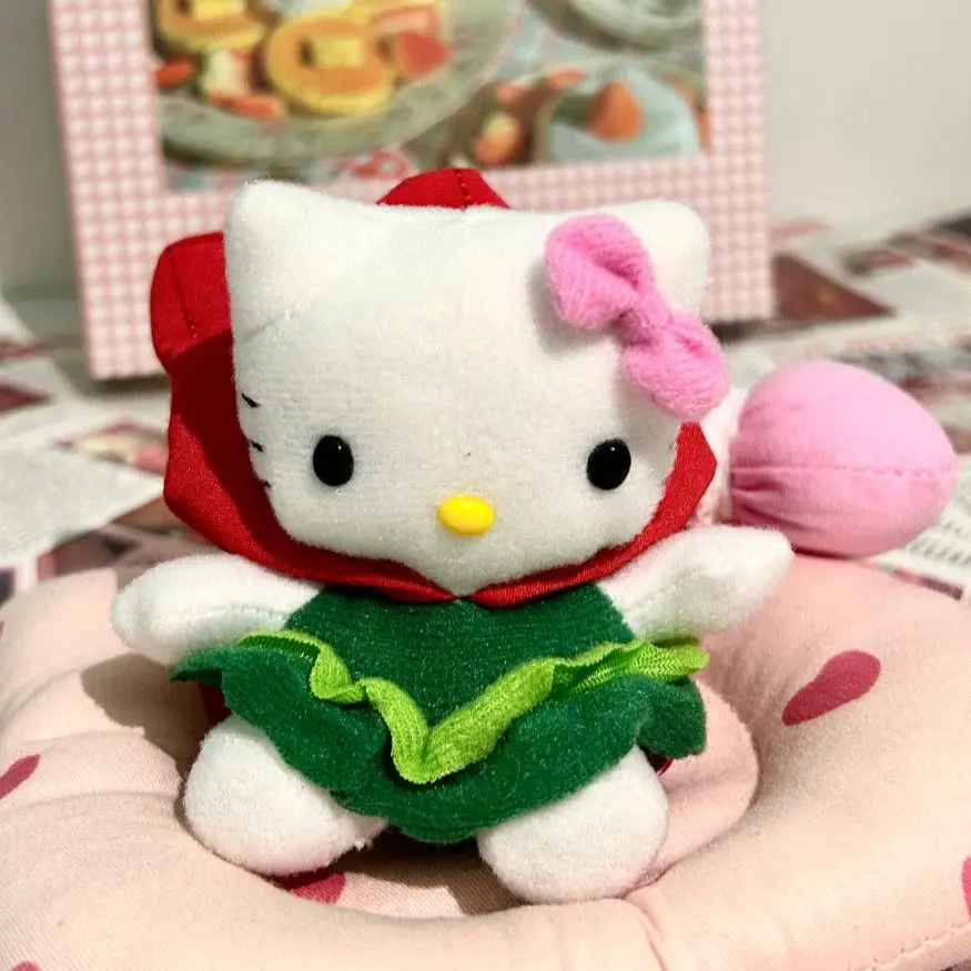 Sanrio Hello Kitty Cross-Dressing Tulip Plush Keychain Backpack Pendant Car Key Decoration Desktop Ornament Creativity Gift