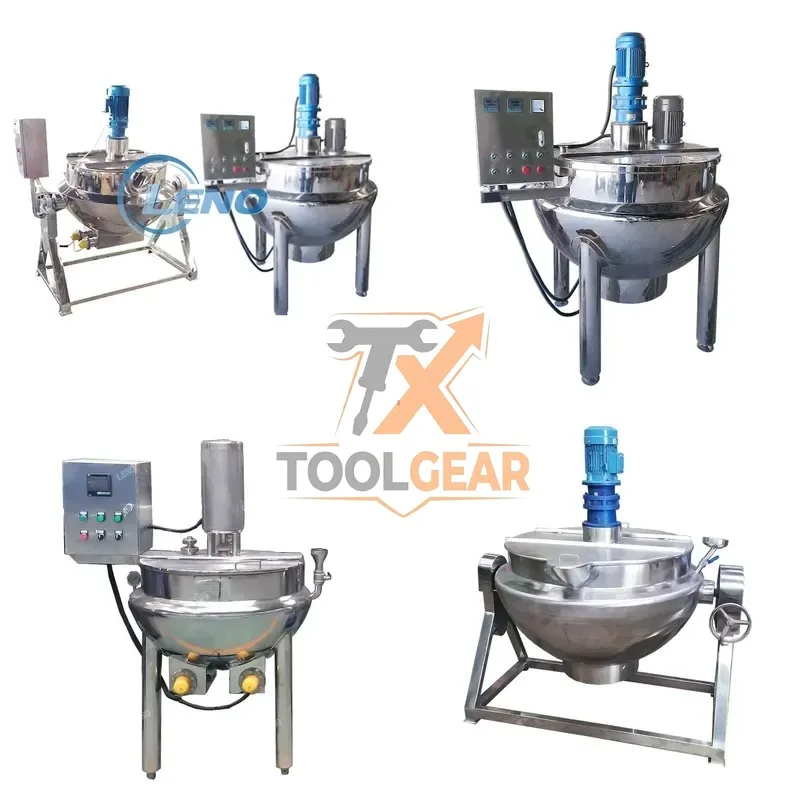 2026hotsale* LENO Stainless Steel Steam Electrical Jacketed Pot Heating Mixing Industrial Cooker Titlting Fixed Cooking