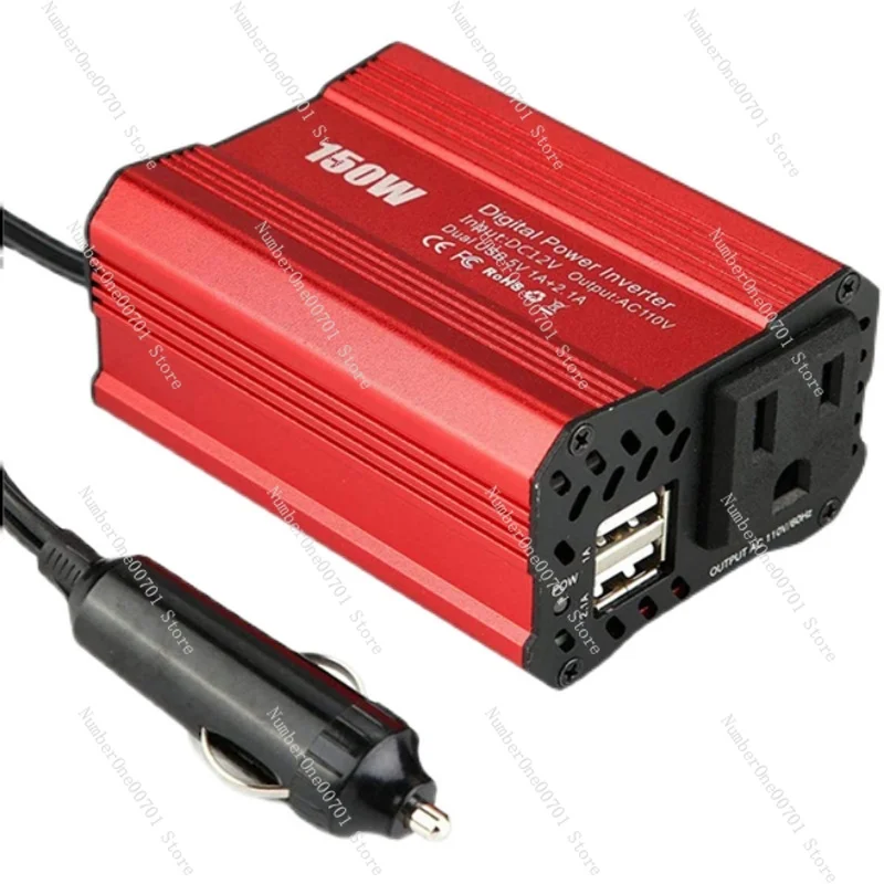 50W Car Inverter Dc12v to 110v220v American Standard European Power Supply Converter Cigarette Lighter Dual USB Port