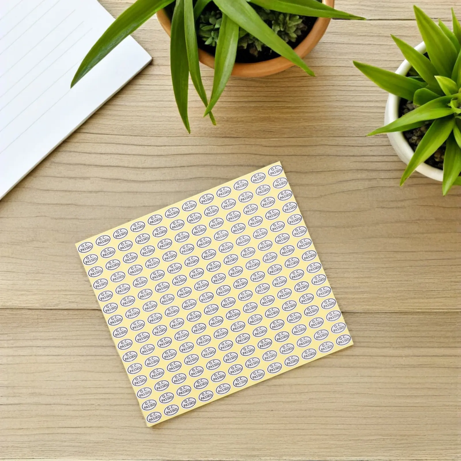 

6Bags Qc Passed Oval Self-Adhesive Labels Stickers for Warehouse Production Line Inspection Control Approved Products Boxes