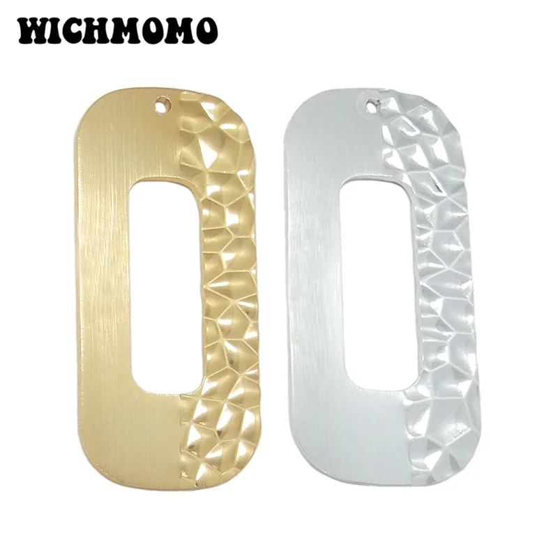 New 2pieces/bag 75mm Aluminium Alloy Wire Drawing Rectangle Charms Big Pendant for DIY Necklace Earring Accessories