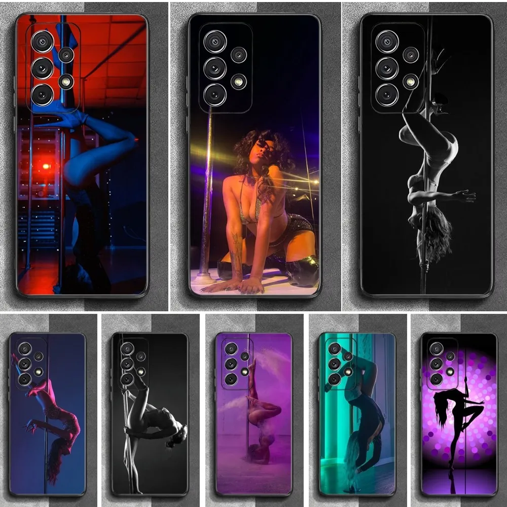 Pole D-Dancer D-Dancing Phone Case For Samsung S24,23,22,30,21,10,9,Ultra,Plus,Lite,FE,Soft Silicone Black Cover