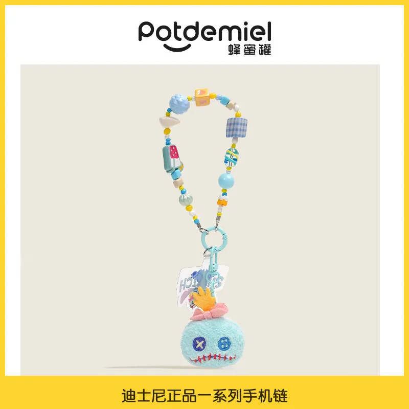 Original Potdemiel Disney Stitch Plush Phone Chain Wrist Strap Pendant Keychain Bag Charm Gift Collection Toy view 3