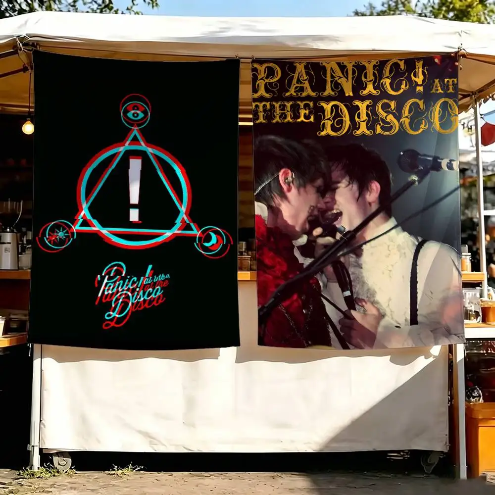 P-Panic At The D-Disco Flags Wall Hanging Background Art Banner for Bedroom Home Outdoor Decor