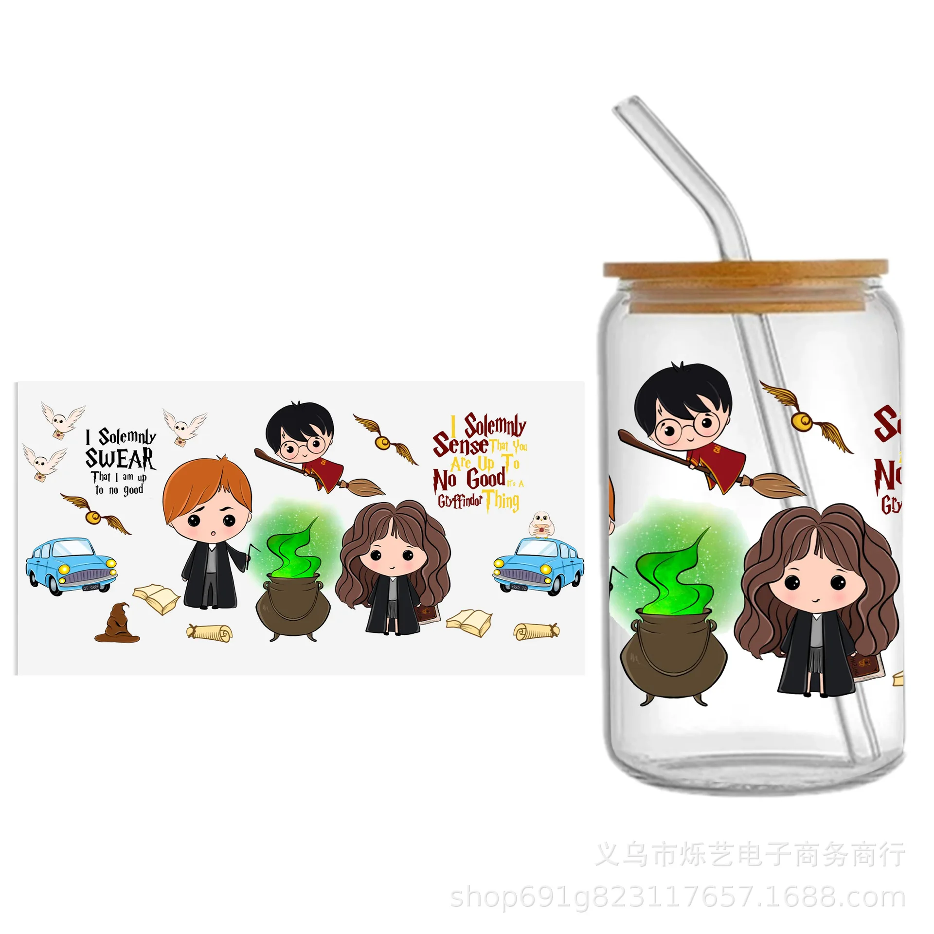 Harry Potter Sticker Diy Crystal Patch Cute Kawaii Cartoon Character Suitable for Glass Computer Mobile Phone Children Toy Gift