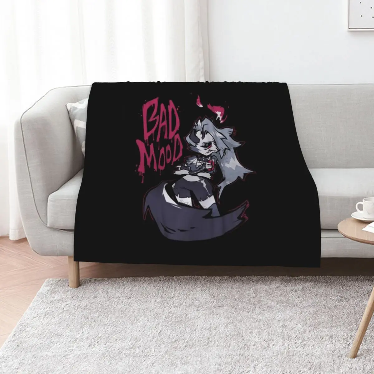 Helluva Boss Loona Throw Blanket Flannel Fabric Plaid cosplay anime Cute Weighted Bed linens Blankets