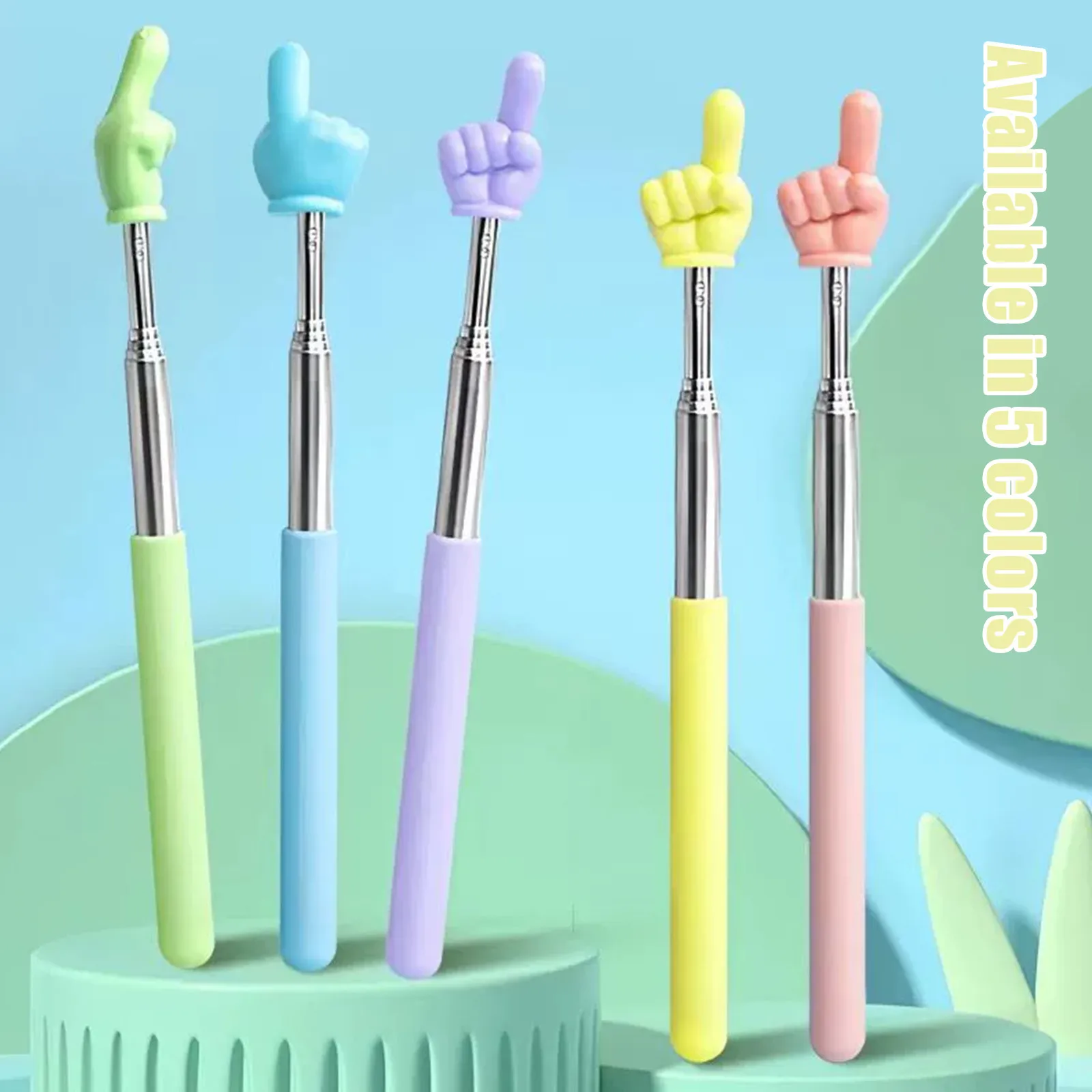 

5Pcs Retractable Teacher Pointers, Classroom Demonstration Sticks, Finger Batons, Early Education Toys, Creative Teaching Props