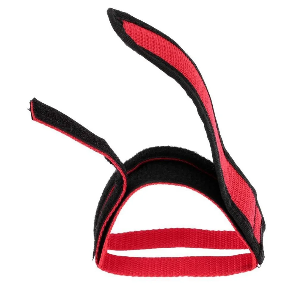 Adjustable Bike Pedal Straps Anti-Slip Nylon Bands Red for Fixed Gear Road Mountain Cycling Toe Clips Pedal Straps
