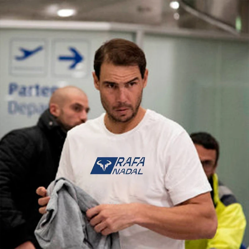 

Nadal White Commemorative Edition Match Crew Neck Top, Tennis Quick-drying Perspiration Casual Fitness Short-sleeved T-shirt