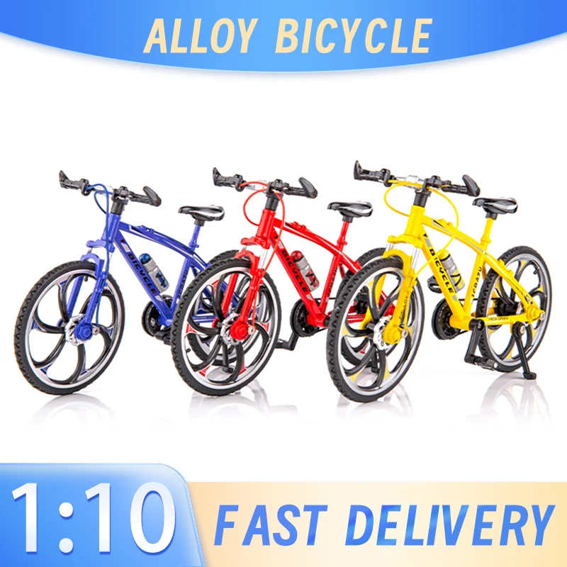 1:10 Mini Model Alloy Bicycle Diecast Metal Racing Finger Mountain Bike Simulation Adult Collection Gifts Toys for children ﻿