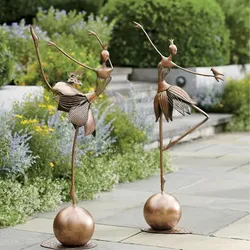 Dancing Girl Garden Statue Dancing Girl Statue Lifelike Waterproof Colorfast Rugged Garden Dancing Girl Decoration for Yard Lawn