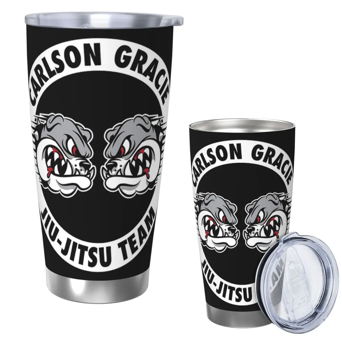 Carlson Gracie Jiu-Jitsu Team Stainless Steel Tumbler Vacuum Insulated Mug Thermal Cold Cup Straw With Lid 20oz