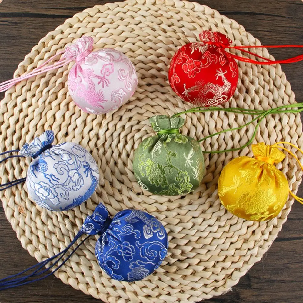 Dragon Boat Festival Bag Dragon Pattern Sachet Jewelry Packaging Brocade Jewelry Storage Bag Small Pouch Ethnic Style