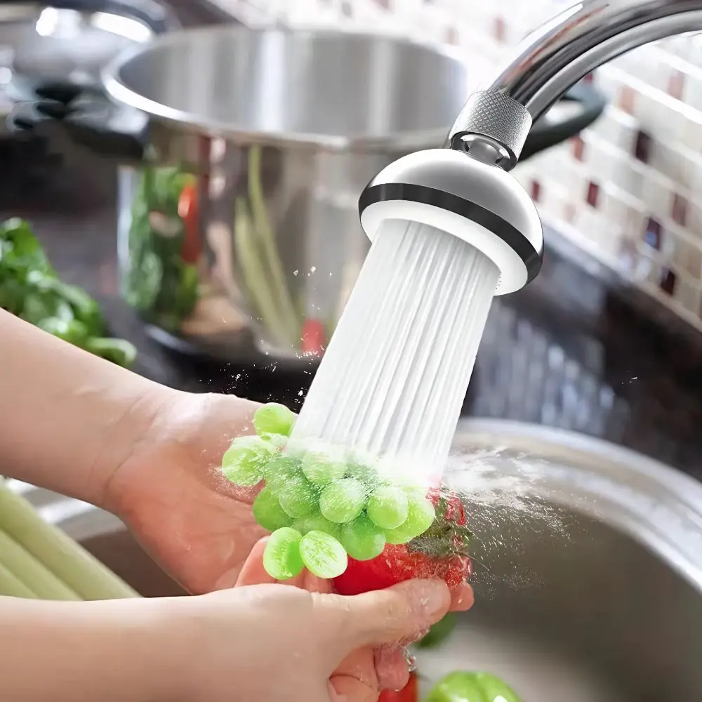 

Splash-proof 360°Rotation Faucet Aerator Rust-proof Adjustable Universal External-thread Faucet 3 Water Flow Mode Pressurized