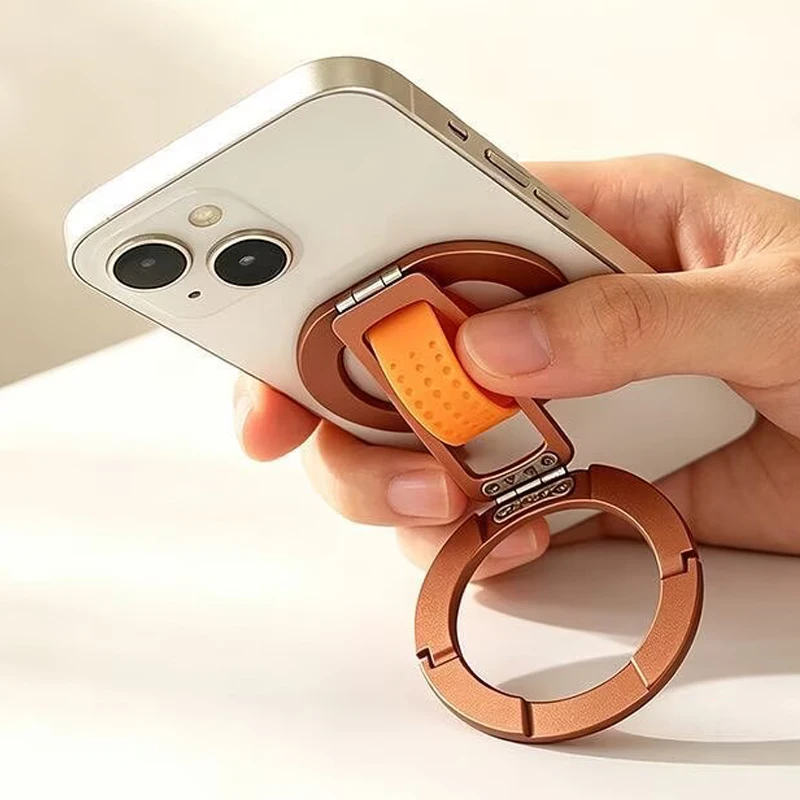 Doppelseitiger magnetischer Telefonhalter für Magsafe, faltbarer tragbarer Magnetständer für iPhone 17 16 Pro Max Samsung, Fingerringhalterung – Detail 4