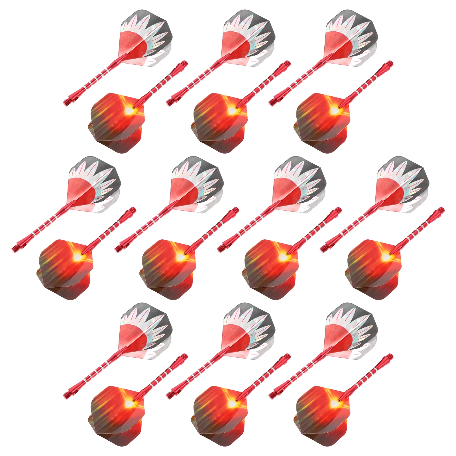 

18 Sets Aluminum Alloy Slender Shafts Soft Tip Flights Metal Tip Dart Set Grams Easy Throw Indoor Fun