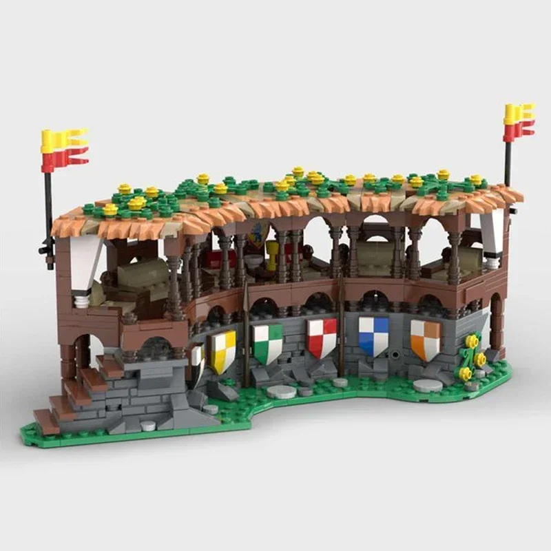 Castillo Medieval modelo Moc, ladrillos de construcción, tecnología de torneo de Caballeros León, bloques modulares, regalo, juguete de Navidad, conjunto DIY de montaje