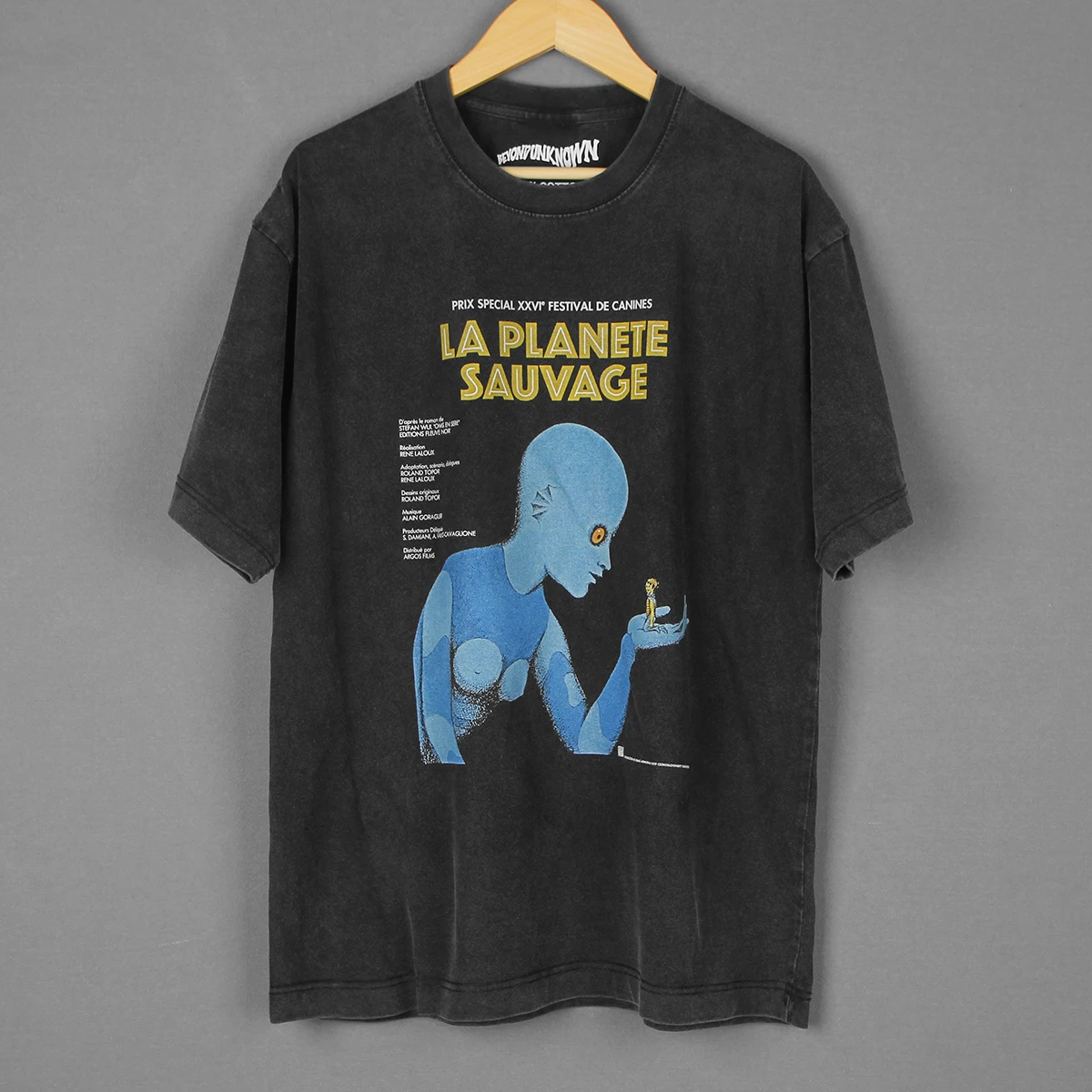 Fantastic Planet T-Shirt Movie La planete sauvage Rene Laloux Gandahar Metropolis Men Cotton Washed Short Sleeves Tee Shirt