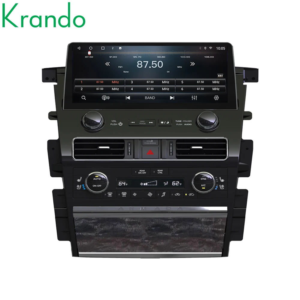 

Krando 12,3-дюймовый Android-радио навигационный сенсорный экран для Nissan Patrol Y62 2010-2020, автомобильный мультимедийный GPS 4G, авторадио