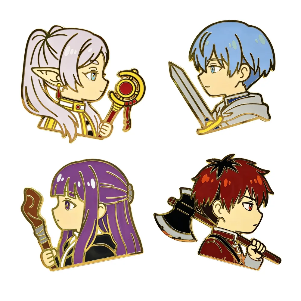 Frieren: Beyond Journey's End Pendant Pins Fern Himmel Stark Brooches Anime Badges for Backpack Clothing Lapel Cosplay Toy Decor