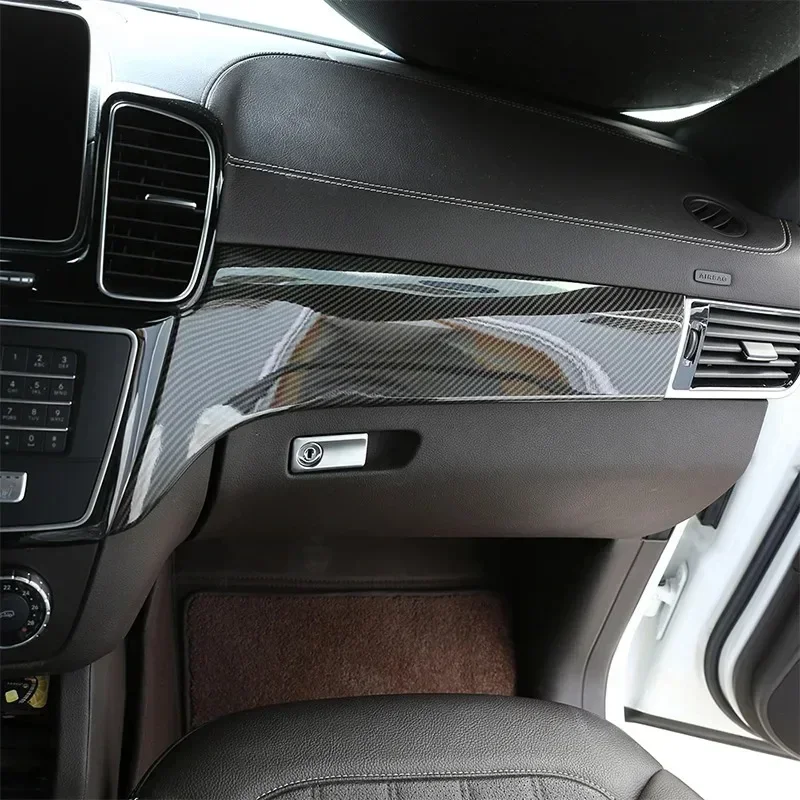 

ABS Carbon Fiber Car Center Console Dashboard Panel Decorate Car Accessories For Mercedes Benz GLE GLS 2016-2019
