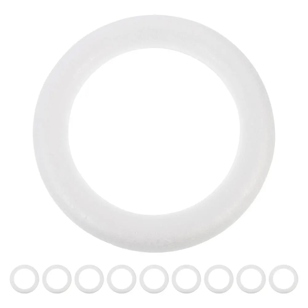 

10Pcs Round Foam Wreath Rings White Polystyrene DIY Christmas Decoration Craft Supplies Wreath Hoop Craft Foam Circles