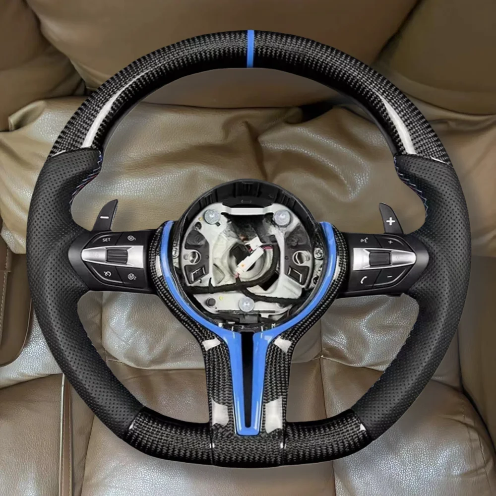 Carbon Fiber F01 F06 F10 F11 F12 F21 F22 F25 F26 F30 F31 F32 F33 F34 F36 M3 F80 M4 F82 M5 M Sport F90 Steering Wheel For BMW F20