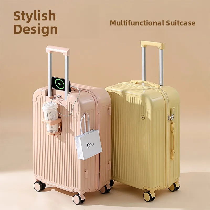 high-aesthetic-20-inch-women's-lage-thiened-travel-suitcase-with-password-lo-universal-wheels-abs-pc-material