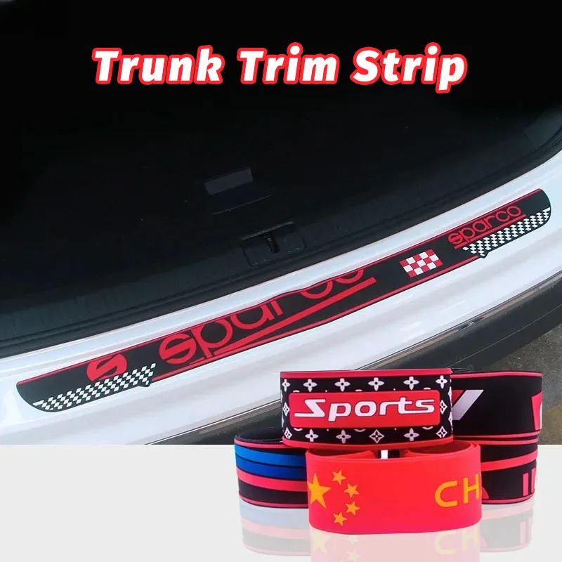 

Car Trunk Trim Strip Universal Rear Guard Plate Stickers Bumper Anti-Kicked Scratch Protection Strips Auto PVC Anti-bump Mat