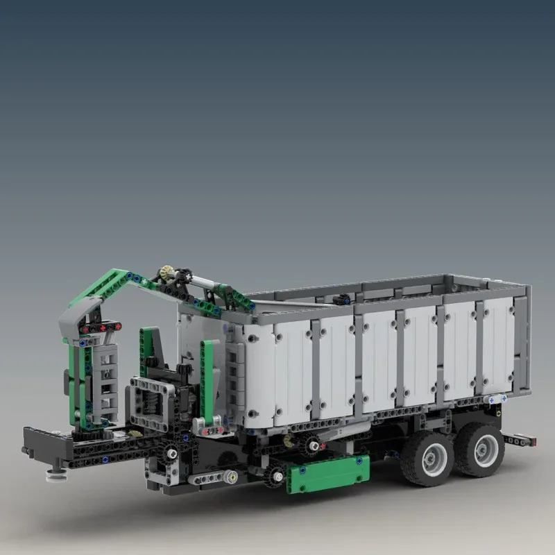 MOC-89779 Dump Trailer with Crane Building Block Model 955 PartsMOC Creative Boy Kids Christmas Building Block Toy Gift