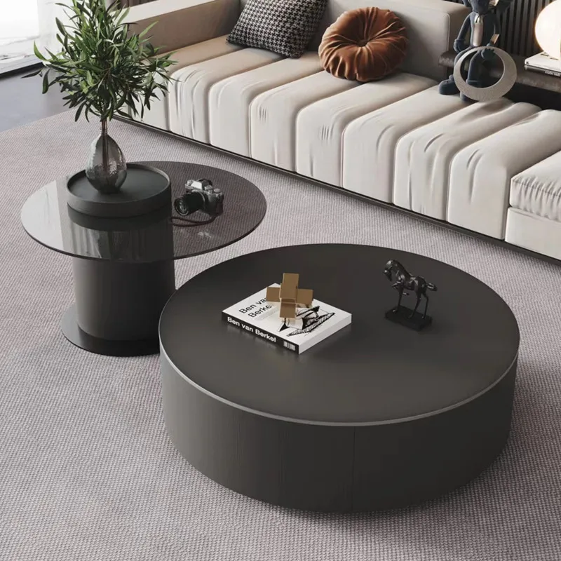 Round Coffee Tables Storage Luxury Lounge Design Living Room Funky Neat Bedside House Floor Table Basse Pour Salon Furniture