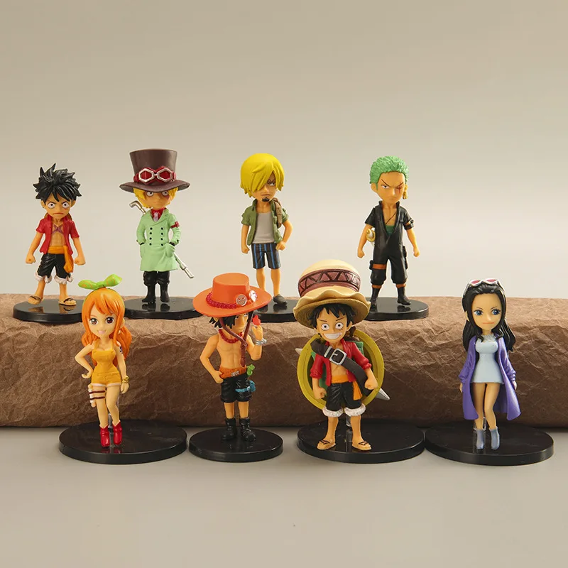 

8 шт./Набор Аниме One Piece Monkey D. Luffy Nami Roronoa Zoro Tony Chopper PVC Action фигурки модели кукол игрушки подарок