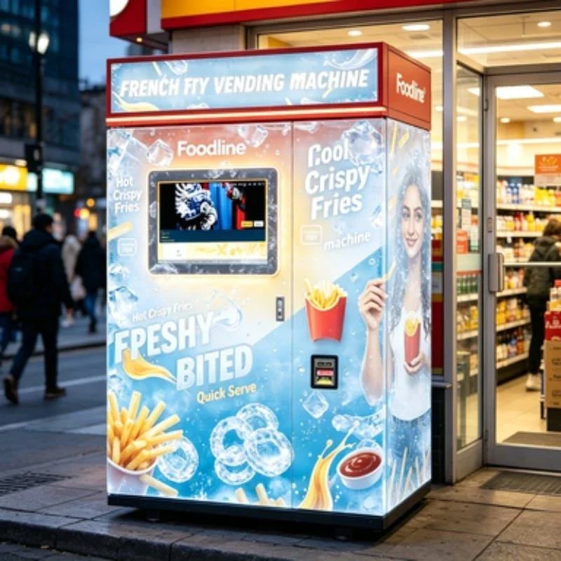 Hot Fries Vending Machine Fully Automatic Robot Vending Machine Fries for Sale Touch Screen 55 Inch Self-service