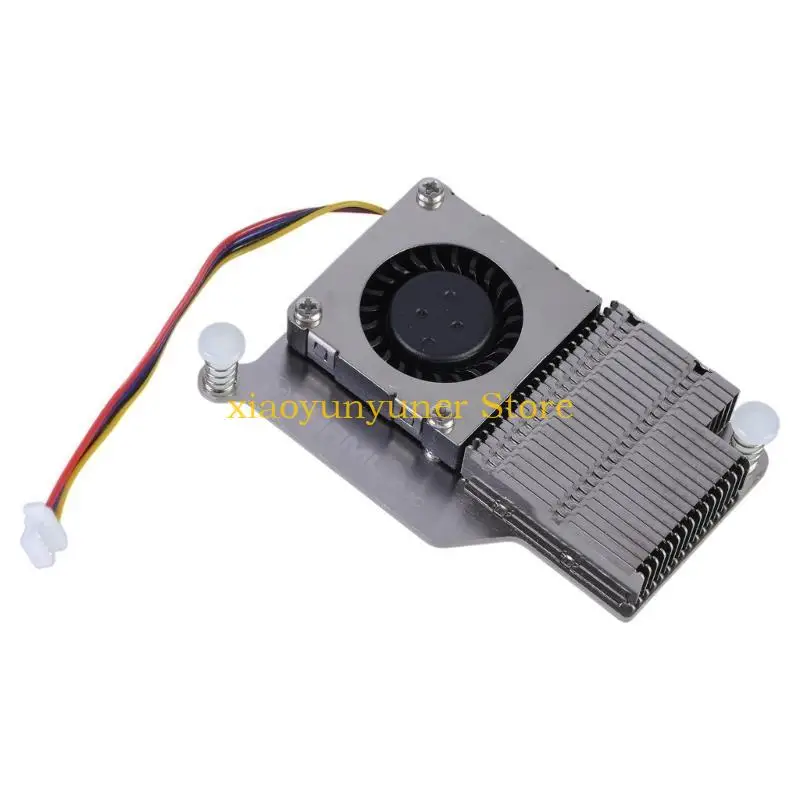 

P9JB Aluminium Active Coolers Fin Heatsink Speed Adjustable PWN Fan Cooling Heat Sink Radiator for RPi 5 Development Board