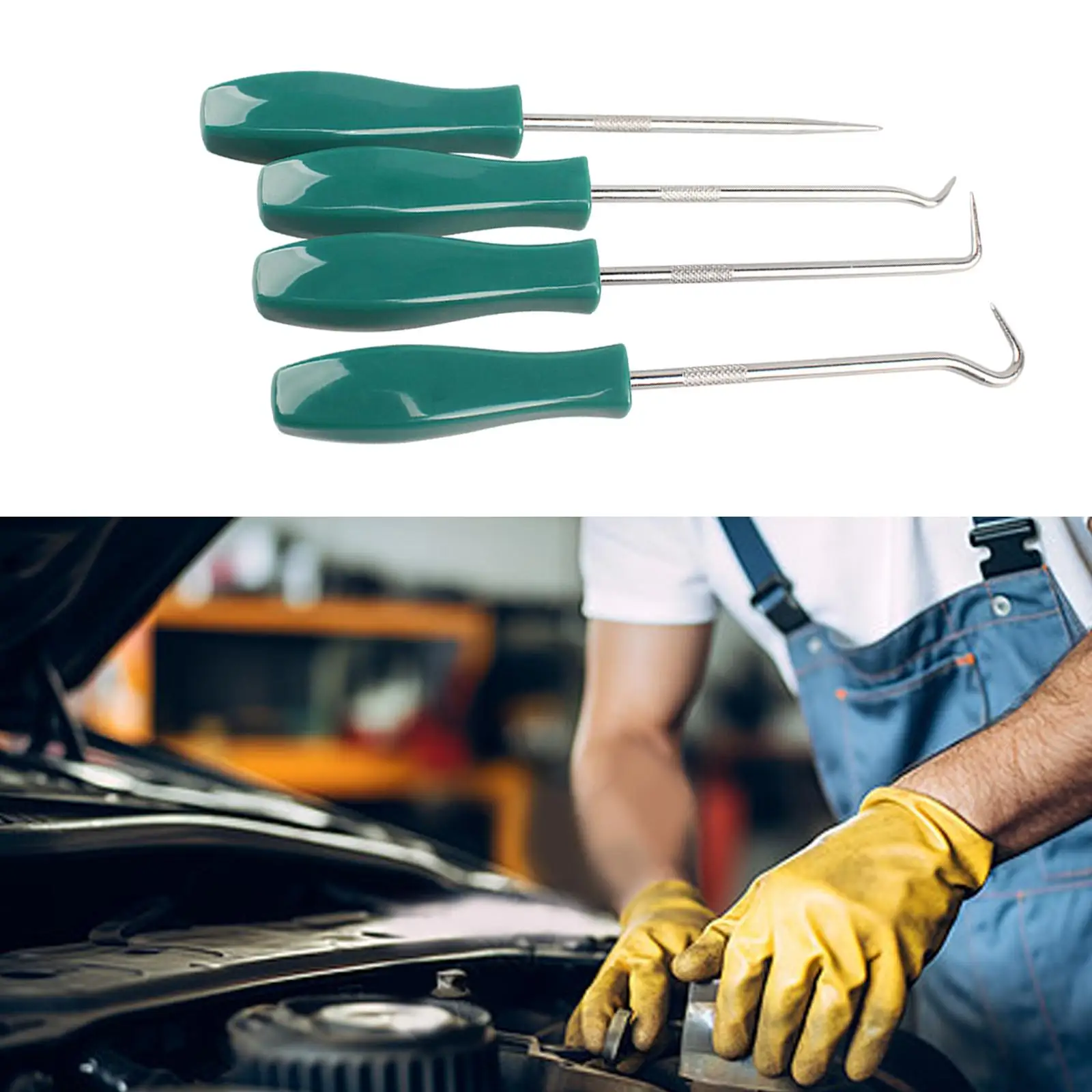 4Pcs Automotive Pick and Hook Set Manual Tool Comfortable Grip Removal Tool