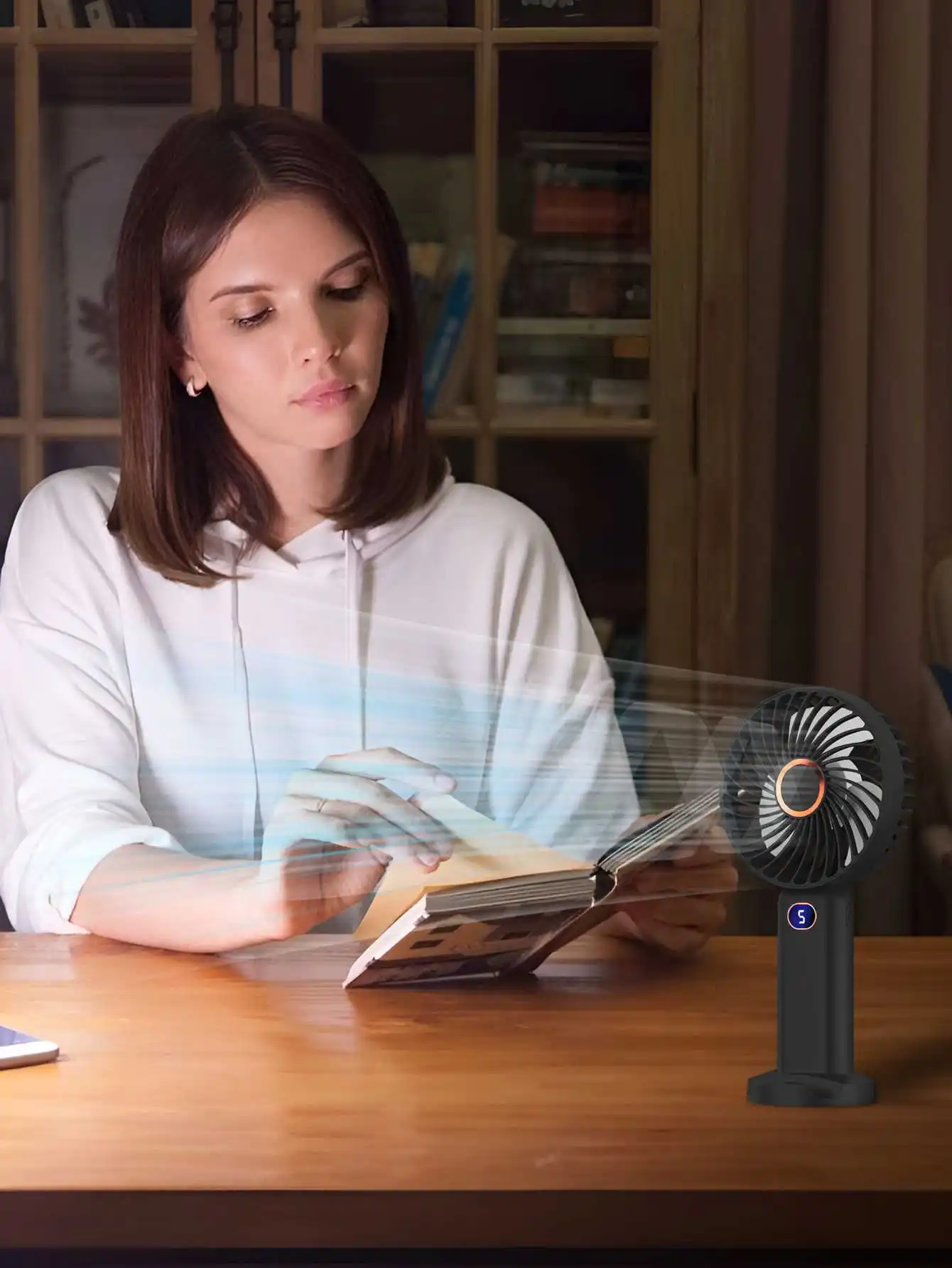 Handheld Fan  Portable Mini Fan with Backup Power Desk Fan USB Rechargeable Operated Cooling Electric Fan Travel Office
